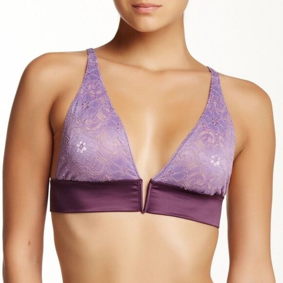 NWOT Free People V-Wire Soft Bralette Purple - Picture 1 of 2